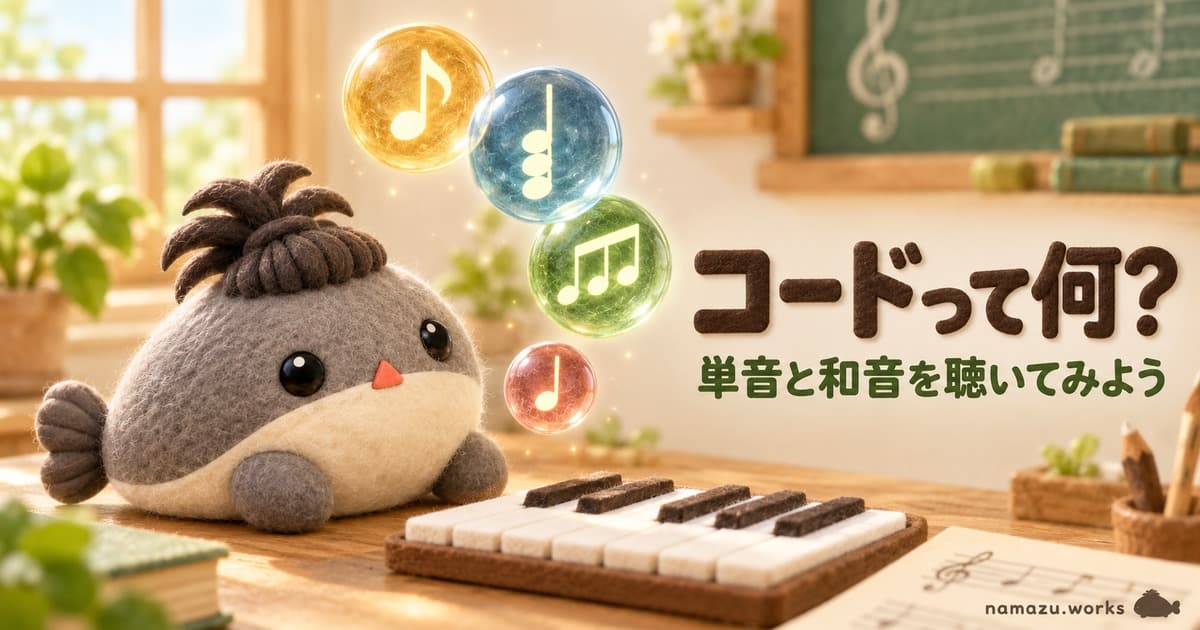 コードって何？ 単音と和音を聴いて、最初の伴奏を作る