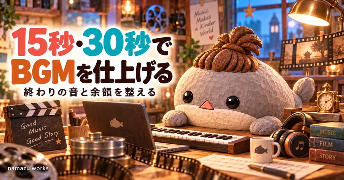 15秒・30秒で終わるBGMを作る — 最後の音と余韻を時間内に収める
