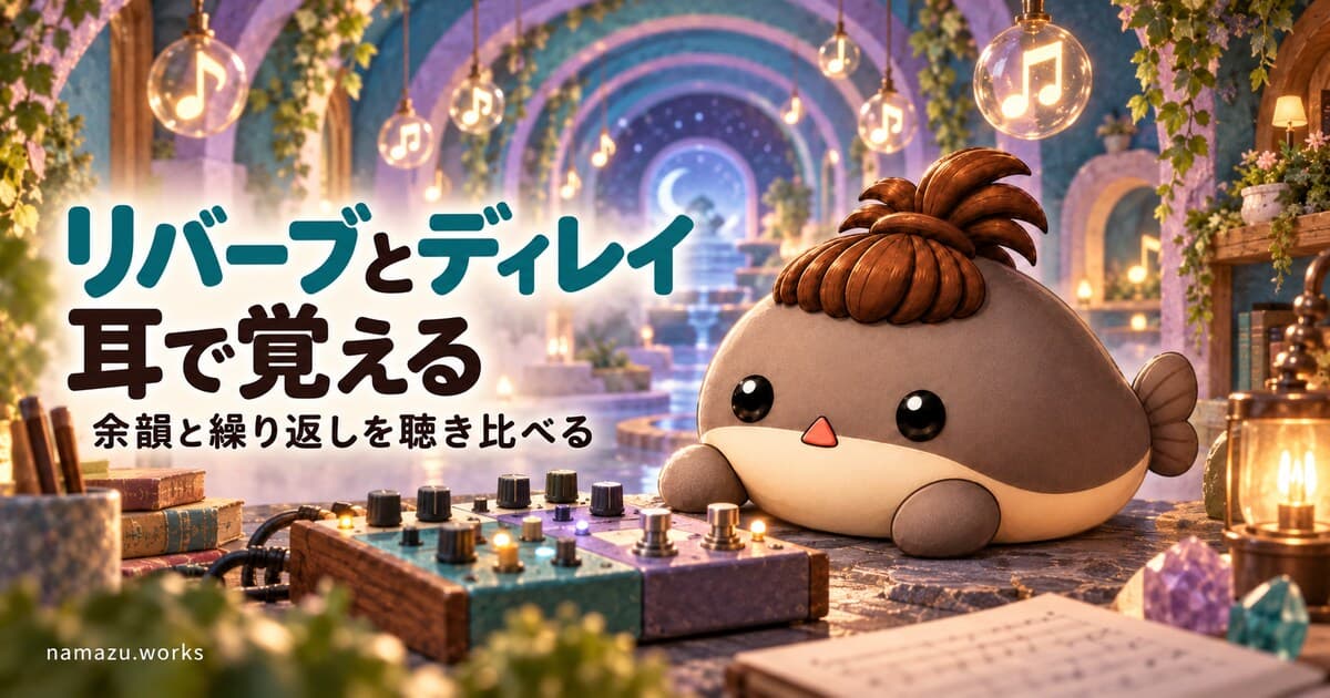 リバーブとディレイって何？ — 余韻と繰り返しを5つの音で比べる