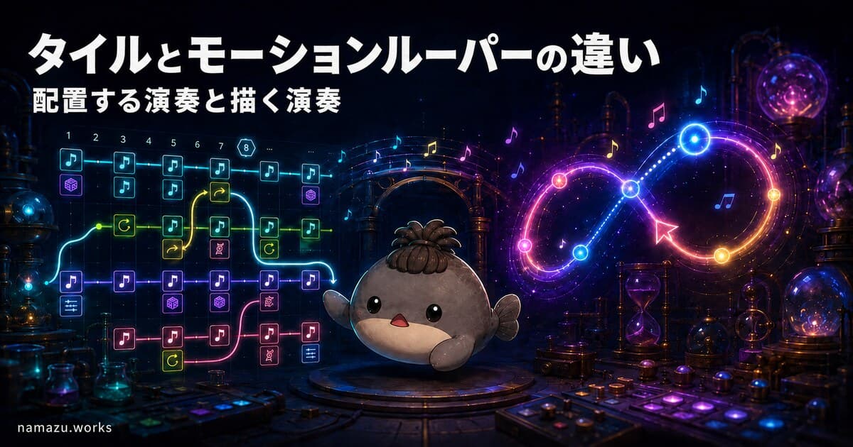 タイルとモーションルーパーの違い - 配置する演奏と描く演奏