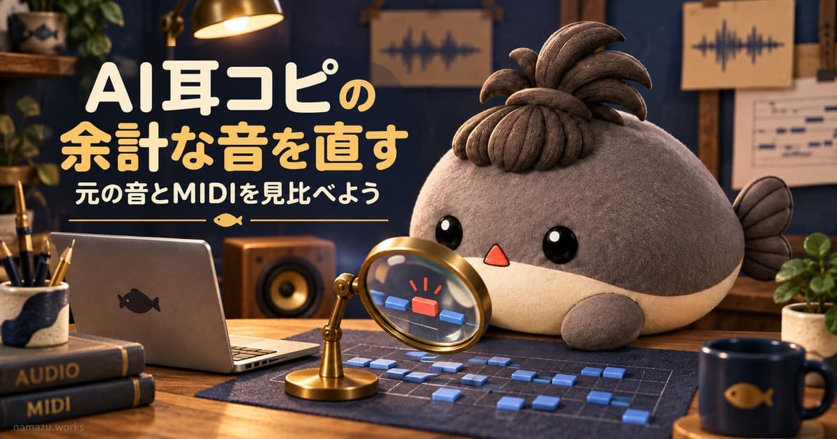 AI耳コピで余計な音が混ざったら? 結果を確認してMIDIを直す