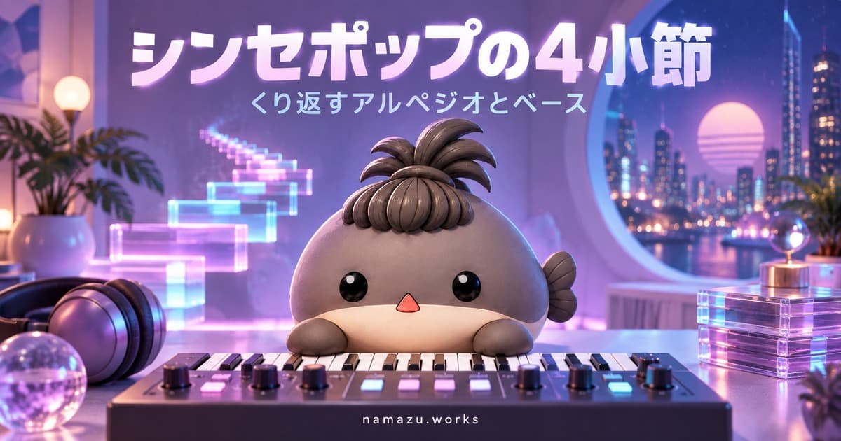 シンセポップの4小節を作る — 反復するアルペジオとベースの刻み