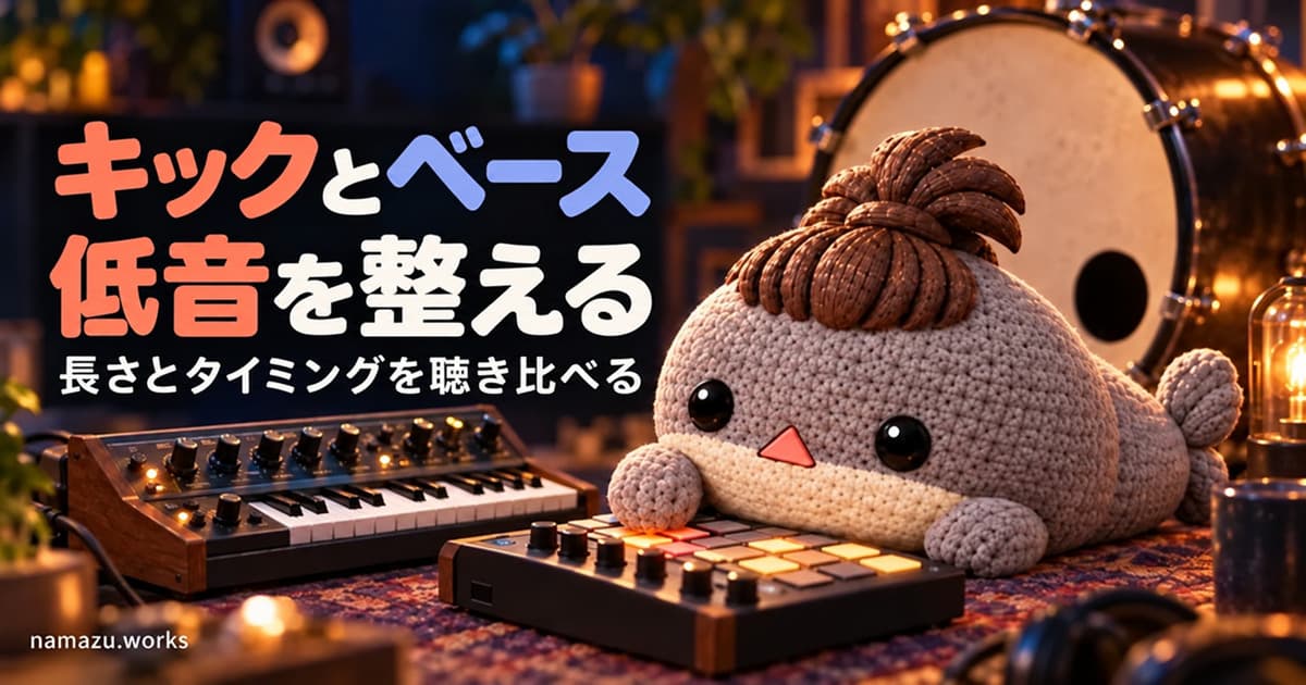 キックとベースがぶつかるとき、どこを直す? — 長さと発音位置を聴き比べる